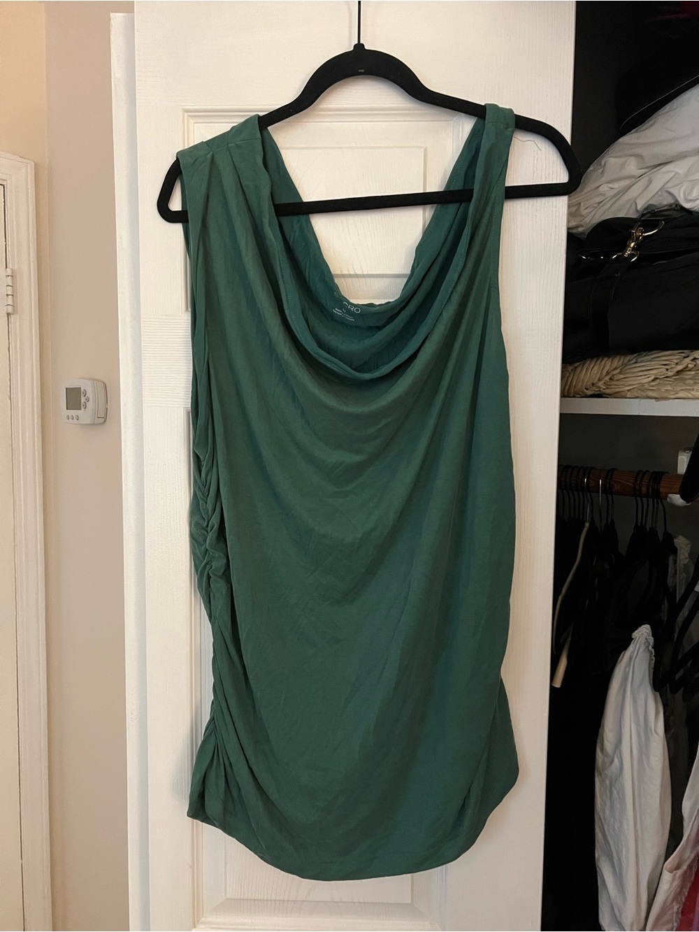 Pilcro Draped Cowl Neck Camisole — Teal Green